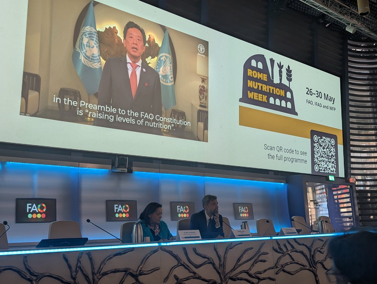 nancy aburto (@nancyjaburto) on Twitter photo As we celebrate Rome Nutrition Week, <a href="/FAO/">Food and Agriculture Organization</a> Director General reminds us "Raising Levels of Nutrition" is a core mandate stated in the FAO constitution. #RNW2025 As we celebrate Rome Nutrition Week, <a href="/FAO/">Food and Agriculture Organization</a> Director General reminds us "Raising Levels of Nutrition" is a core mandate stated in the FAO constitution. #RNW2025