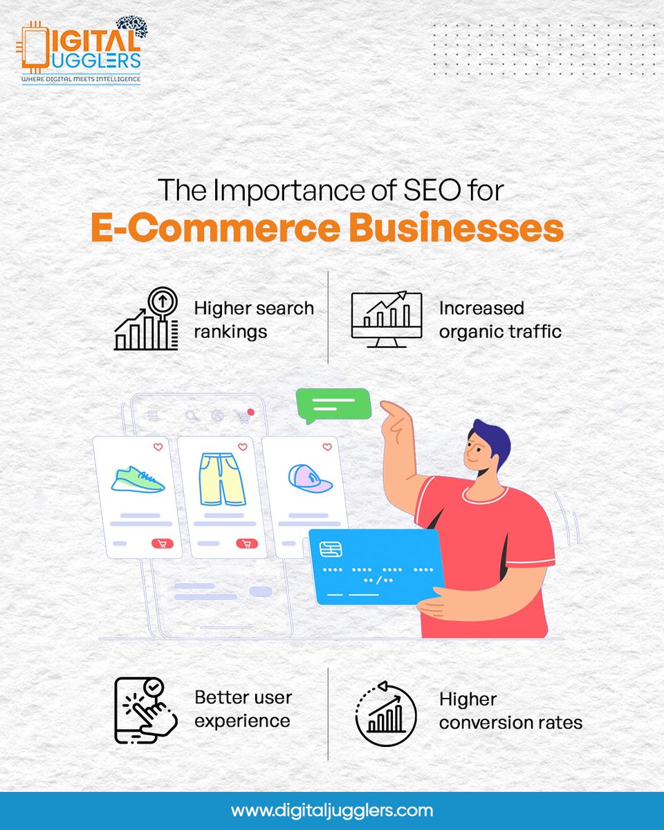 DigitalJugglers's tweet photo. Why SEO Matters for E-Commerce
From higher search rankings to better conversions — SEO drives real results.
Don’t just run a store, make it searchable, visible, and profitable. 💡🛒

#EcommerceSEO #DigitalSuccess #BoostYourStore #OrganicTraffic #SearchEngineOptimization https://t.co/DMUGTTNt5X