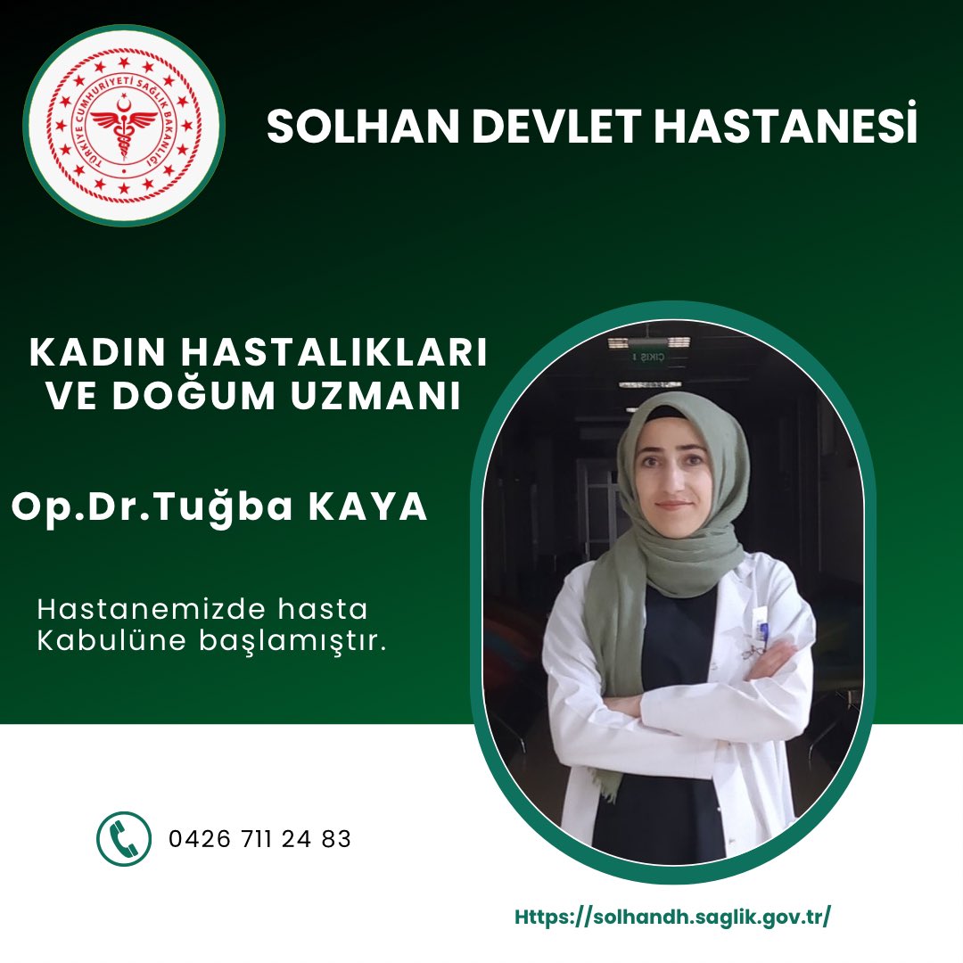 Kadın Hastalıkları ve Doğum Uzmanı Op.Dr. Tuğba KAYA  hastanemizde hasta kabulüne başlamıştır.