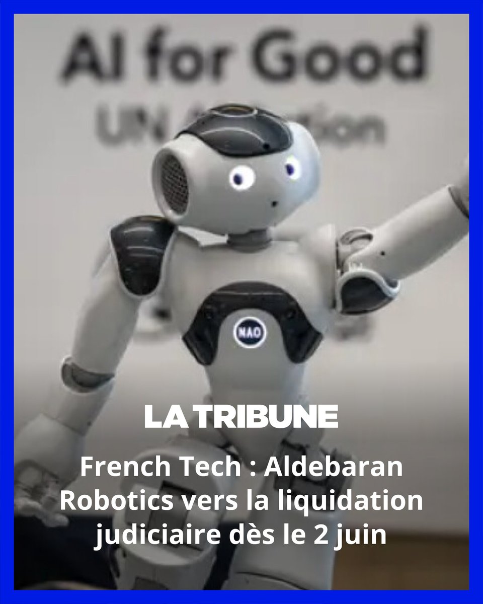 La Tribune (@latribune) on Twitter photo #EXCLUSIF. Alors que Aldebaran Robotics, entreprise pionnière de la robotique humanoïde en France, disposait de deux offres de reprise début mai, le premier repreneur s'est rétracté et le projet du deuxième a été rejeté.
Par <a href="/SylvRolland/">Sylvain Rolland</a>
➡️ À lire ici : l.latribune.fr/bMC #EXCLUSIF. Alors que Aldebaran Robotics, entreprise pionnière de la robotique humanoïde en France, disposait de deux offres de reprise début mai, le premier repreneur s'est rétracté et le projet du deuxième a été rejeté.
Par <a href="/SylvRolland/">Sylvain Rolland</a>
➡️ À lire ici : l.latribune.fr/bMC
