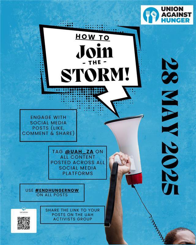 Today, we observe World Hunger Day, highlighting the plight of approximately 783 million people globally who face hunger. 
Let's work together to create sustainable solutions for food security. Every action counts, every voice matters. #WorldHungerDay
 #EndHungerNow 
<a href="/UAH_za/">Union Against Hunger</a>