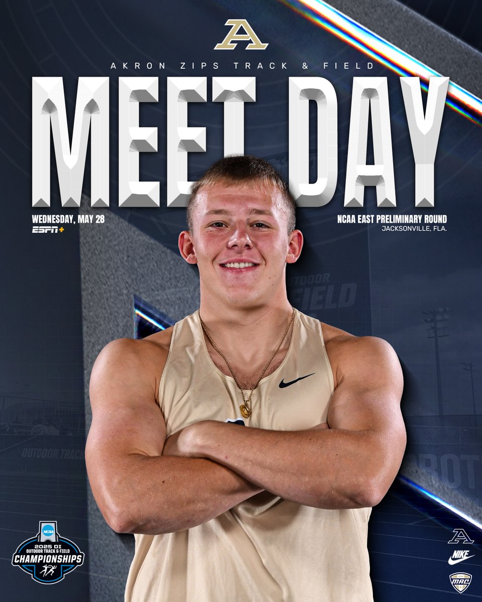 Akron Zips Track/CC (@zipstfcc) on Twitter photo πββοΈ MEET DAY πββοΈ <a href="/ZipsTFCC/">Akron Zips Track/CC</a> opens <a href="/NCAATrackField/">NCAA Track & Field</a> East Preliminary Round competition
#GoZips | #ReachTheSummit | <a href="/ZipsTFCC/">Akron Zips Track/CC</a>
π
Wednesday (May 28)
π All Day
π Jacksonville, Fla.
π» Live Stats - tinyurl.com/27vpsg9r
πΊ Live Video - tinyurl.com/2dm3k5pn πββοΈ MEET DAY πββοΈ <a href="/ZipsTFCC/">Akron Zips Track/CC</a> opens <a href="/NCAATrackField/">NCAA Track & Field</a> East Preliminary Round competition
#GoZips | #ReachTheSummit | <a href="/ZipsTFCC/">Akron Zips Track/CC</a>
π
Wednesday (May 28)
π All Day
π Jacksonville, Fla.
π» Live Stats - tinyurl.com/27vpsg9r
πΊ Live Video - tinyurl.com/2dm3k5pn