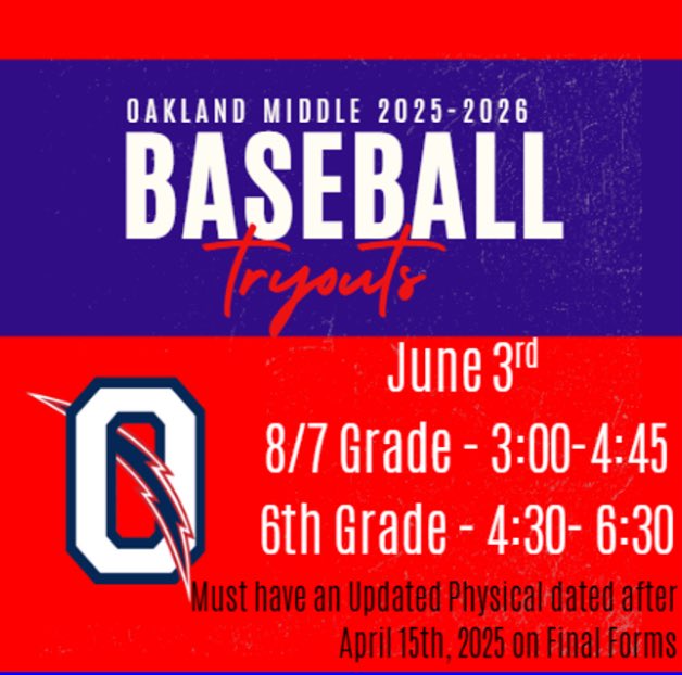 Oakland Middle Baseball tweet media
