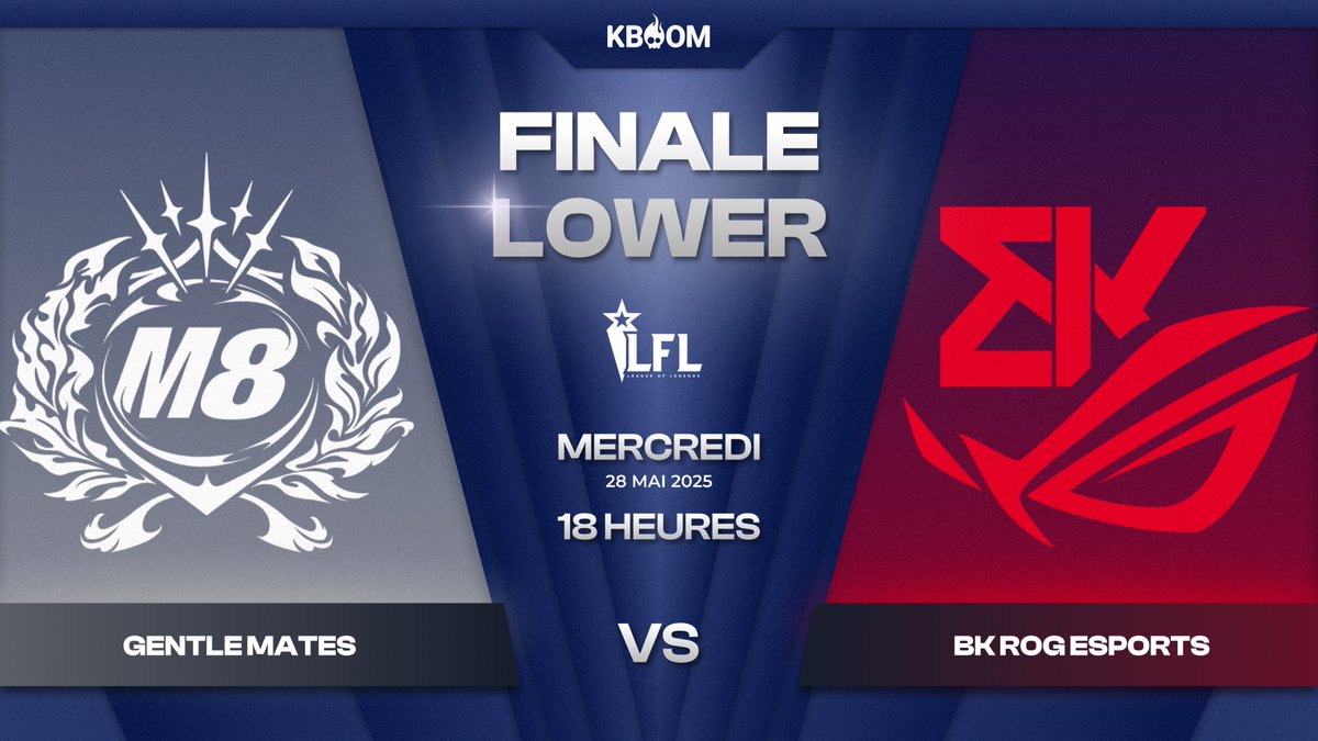 KboomGG_FR's tweet photo. Deux équipes pour une place en Grande Finale #LFL 🏆

Qui rejoindra la KC pour jouer le titre ? 

Réponse ce soir dès 18h…Préparez vos plus belles drafts 🔥 https://t.co/nub72552UI