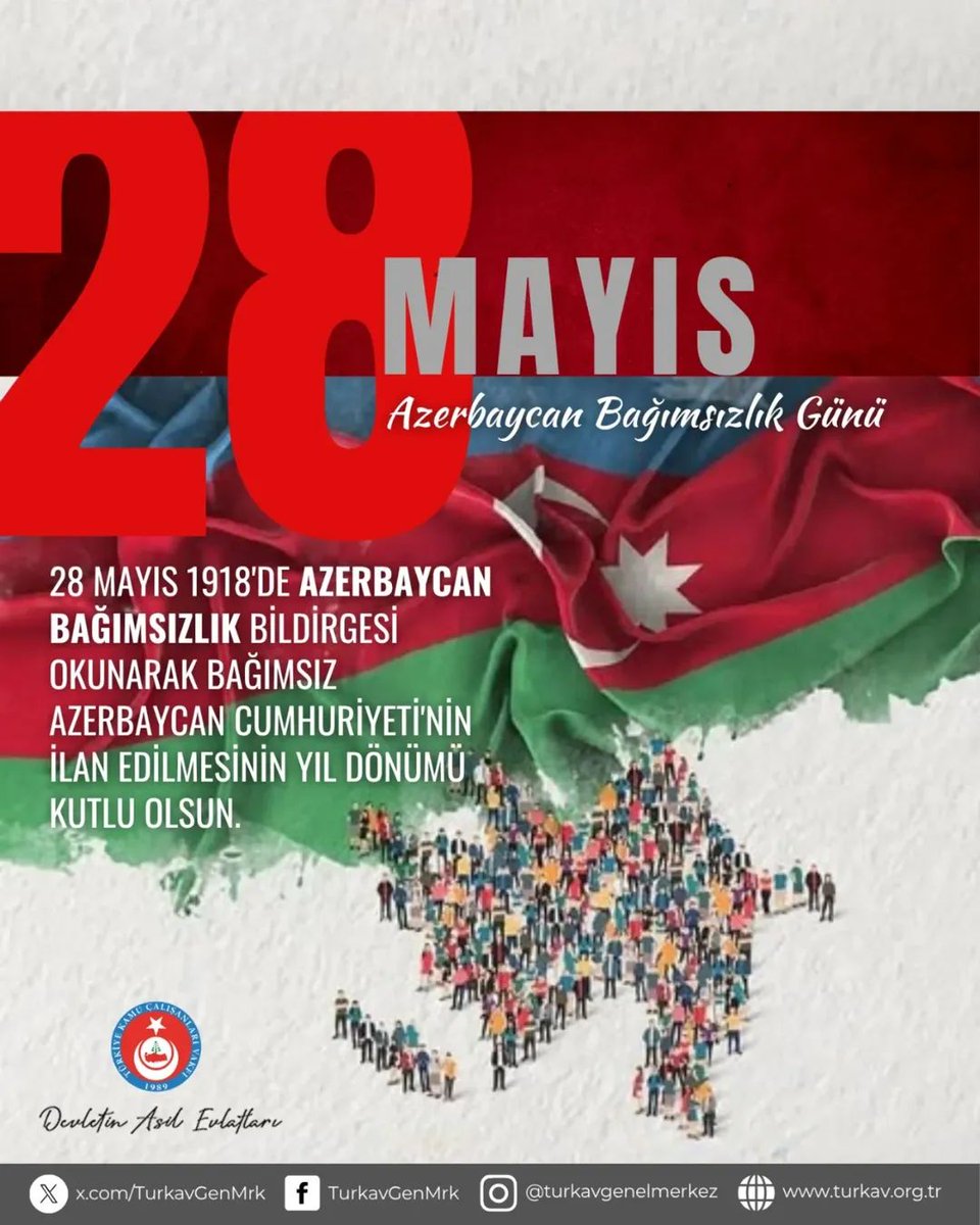 57Turkav's tweet photo. Bir millet iki devlet, Can Azerbaycanın Bağımsızlık Günü Kutlu Olsun.
@TurkavGenMrk https://t.co/GOOLRr6jlD
