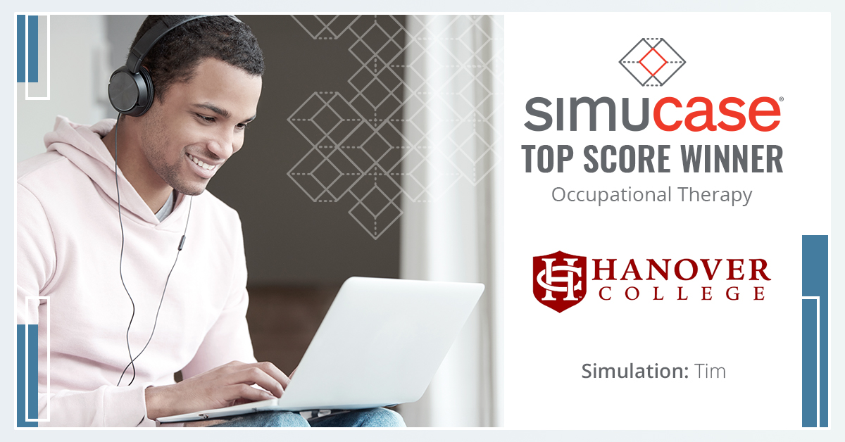 Simucase's tweet image. Congratulations from the Simucase team to @HanoverCollege and their occupational therapy program, the top score winner for our OT cases this week on #simucase!🥇GO #FutureOTs #ot2b #APlaceToBelong #APersonToBecome