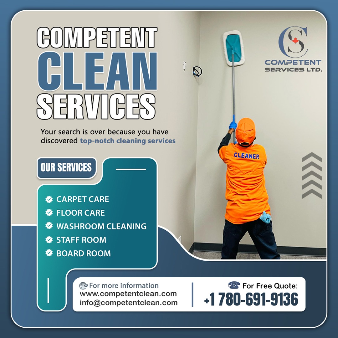 JauraBobby3536's tweet photo. 🧼✨ Say Goodbye to Dust &amp; Dirt – Competent Clean Services is Here!

📞 Call us today for a FREE quote: +1 780-691-9136
🌐 Visit: https://t.co/CC2rUutERc
📧 info@competentclean.com

#CleaningServices #ProfessionalCleaners #CarpetCare #OfficeCleaning #FloorCare #CleanSpaces https://t.co/4H1boCBjQK