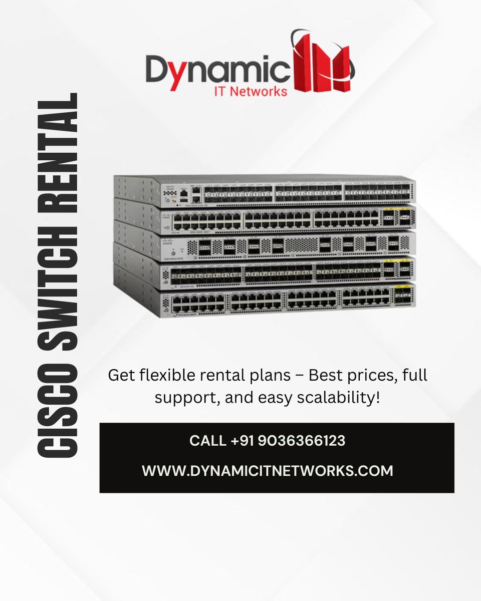 DynamicITNet's tweet image. Need a flexible network solution?
Rent Cisco switches for reliable, high-performance connectivity — perfect for dynamic IT environments.
📷 Fast. Scalable. Cost-effective.
#CiscoRental #ITMadeEasy #networksolutions