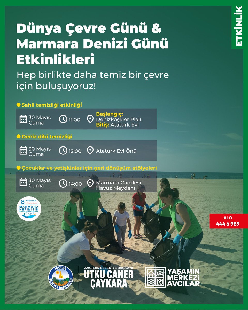 Doğaya Birlikte Nefes Olalım 🌎

Hep birlikte deniz ve sahilimizi temizliyoruz. 🧤♻️🗑️

Sahil temizliği, deniz dibi temizliği, çocuklar ve yetişkinler için eğlenceli geri dönüşüm atölyeleriyle dolu bir gün bizi bekliyor.

Doğamızı korumak için gerçekleştireceğimiz temizlik