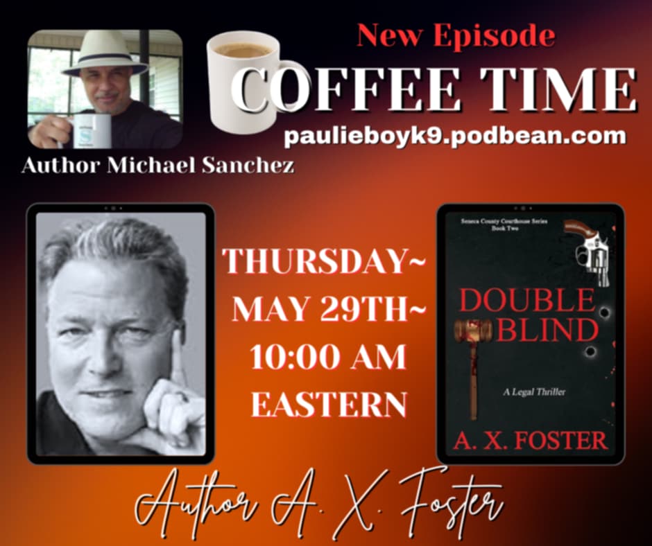 Michael63866990's tweet photo. Join me, as I host, Author, A.X. Foster, on the Coffee Time podcast. May 29th at 10:00 am eastern.
Don't forget your coffee!
Link: paulieboyk9.podbean
Website: https://t.co/LxKC7p8u2j
#trending #podcast #coffeetime #author #axfoster https://t.co/Tw1gWj9yTf