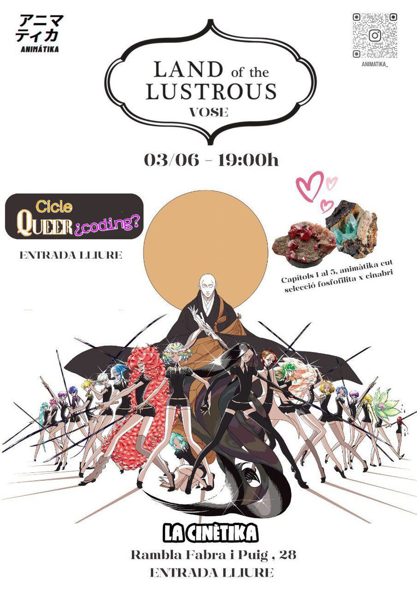 3/06/25 Animàtika projectarà La terra de les gemmes (cap 1-5), Dir. Takahiko Kyôgoku, VOSE (2017)