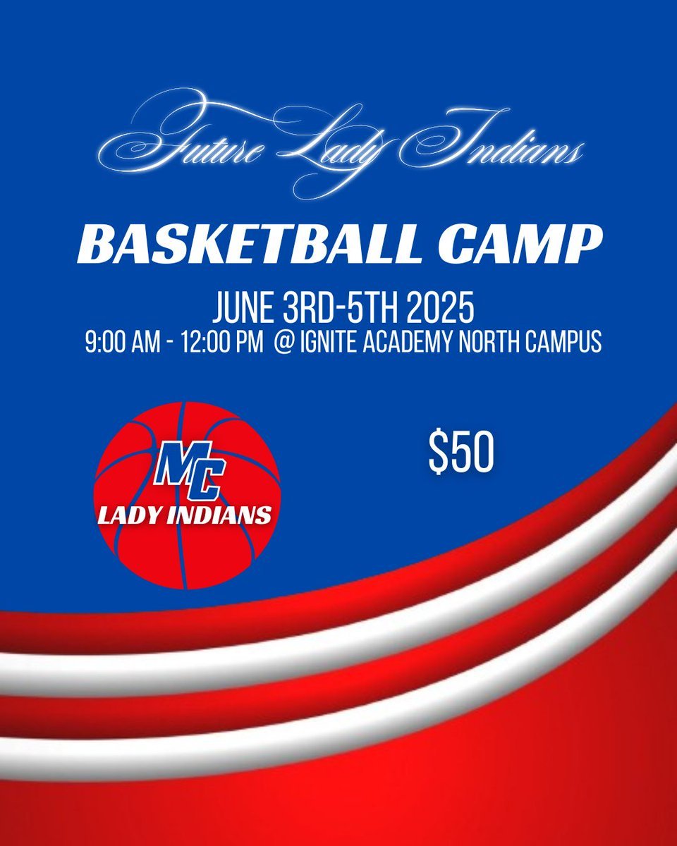 MCHS Lady Indians ๐ (@ladyindiansmchs) on Twitter photo Kids Camp is next week!
Kindergarten through 7th grade! 
Hope you will join us!
Sign up with the Google Form below! forms.gle/y8j7ajkyMLX7CUโฆ Kids Camp is next week!
Kindergarten through 7th grade! 
Hope you will join us!
Sign up with the Google Form below! forms.gle/y8j7ajkyMLX7CUโฆ