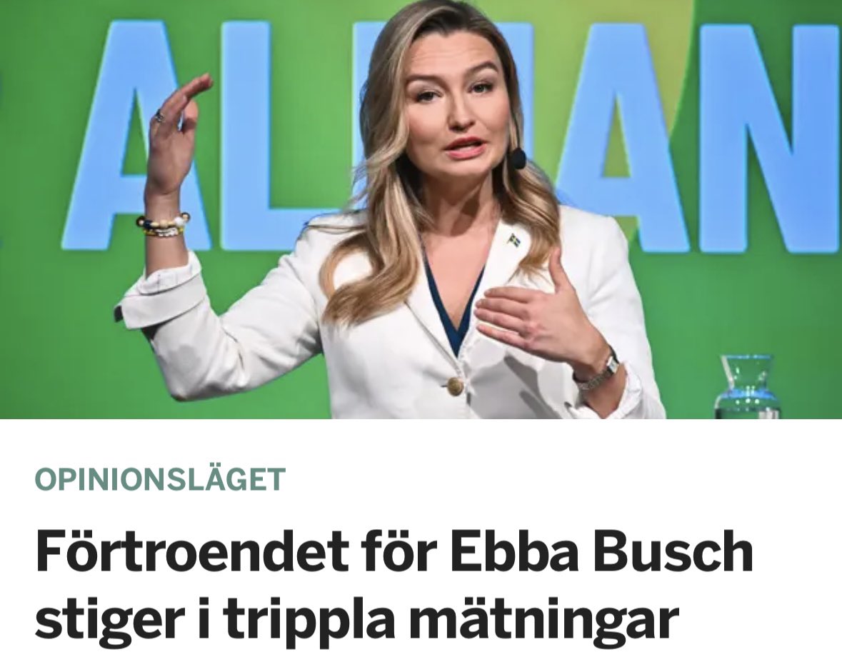<a href="/BuschEbba/">Ebba Busch</a> förtroende stiger i trippla mätningar. Bra politik ger resultat!
