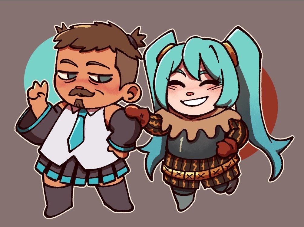 LollyDoom's tweet image. A humble gift to @TheSirRadzig. 
A portrait with the famous bard of Bohemia 🎶

#Radzig #HatsuneMiku #KCD2 #KCDFanart