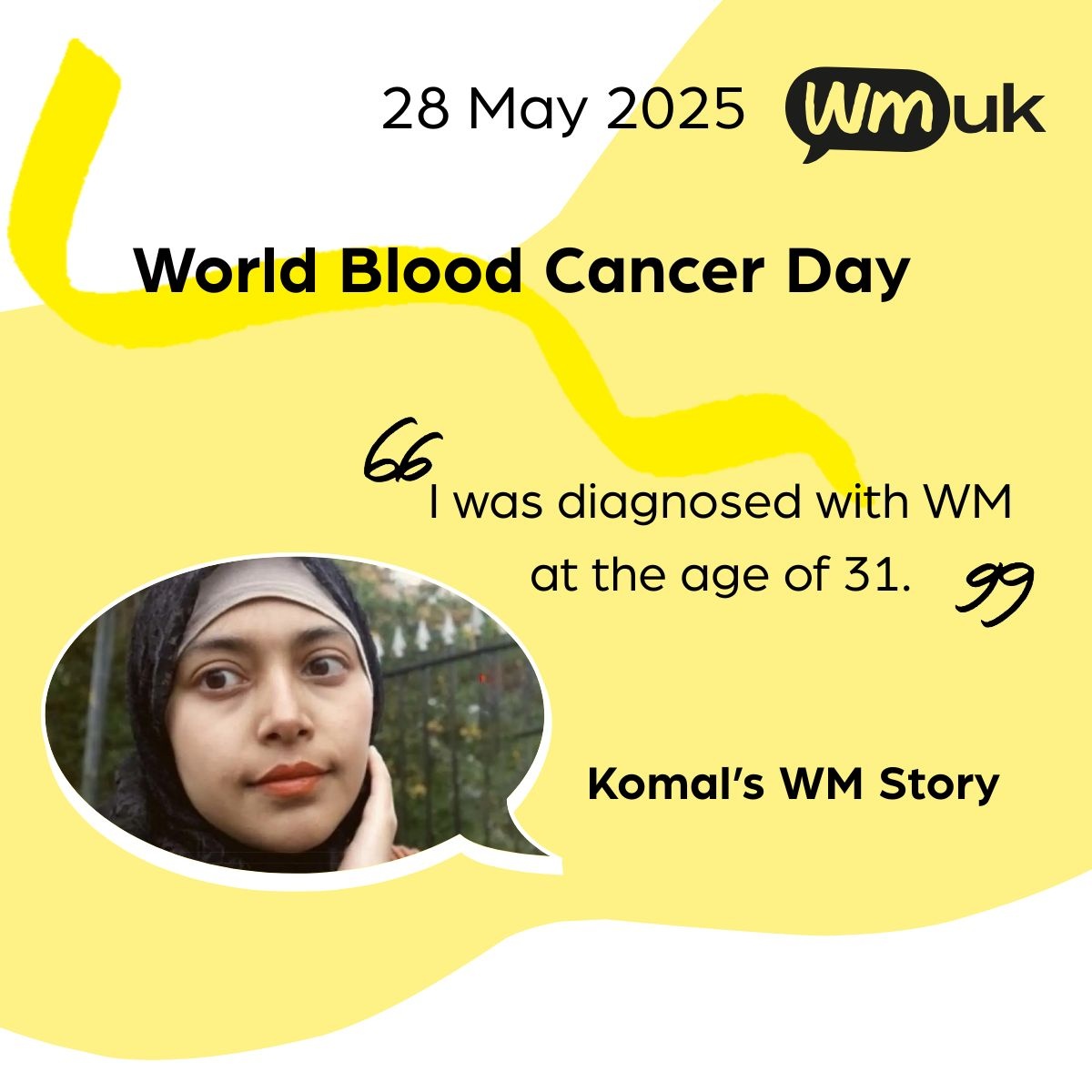 At just 31 years old, Komal, never imagined she'd be facing a cancer diagnosis. But with support from her medical team and her local WM Support Group, she's now in remission and living well. 

Read Komal's Story wmuk.org.uk/giving-you-sup…