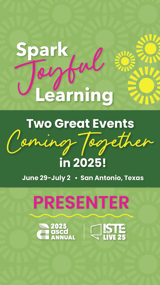 Lisa Maxfield (@leemaxfield29) on Twitter photo Excited to share that <a href="/cherylabla/">๐ฆCheryl Abla๐ฆ</a> and I are presenting at the <a href="/ASCD/">ASCD</a> <a href="/ISTEofficial/">ISTE</a> conference! Join us June 30 for "Ignite Engagement: Unlock the Secrets to a Future-Ready, Energized Classroom". Looking forward to connecting & learning together!
lnkd.in/gx5-KVxq
<a href="/dbc_inc/">Dave Burgess Consulting, Inc.</a> Excited to share that <a href="/cherylabla/">๐ฆCheryl Abla๐ฆ</a> and I are presenting at the <a href="/ASCD/">ASCD</a> <a href="/ISTEofficial/">ISTE</a> conference! Join us June 30 for "Ignite Engagement: Unlock the Secrets to a Future-Ready, Energized Classroom". Looking forward to connecting & learning together!
lnkd.in/gx5-KVxq
<a href="/dbc_inc/">Dave Burgess Consulting, Inc.</a>