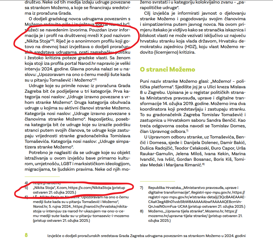 Ahahaha, u ovom treš izvještaju Željke Markić o dodjeli sredstava Grada Zagreba udrugama civilnog društva se kao relevantan izvor navodi anonimni profil na Twitteru. 😂😂😂