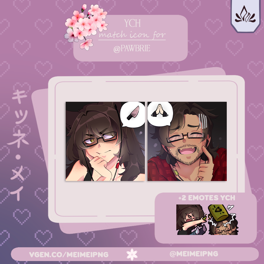 meimeipng's tweet photo. ヽ✿ YCH match icon + 2 emote৲
💕For: @pawbrie
♡ + ↻ appreciated
#commissionsopen ꕤ #YCH ꕤ #matchicon ꕤ #emote ꕤ #VGenComm https://t.co/ROTB5WLs4G