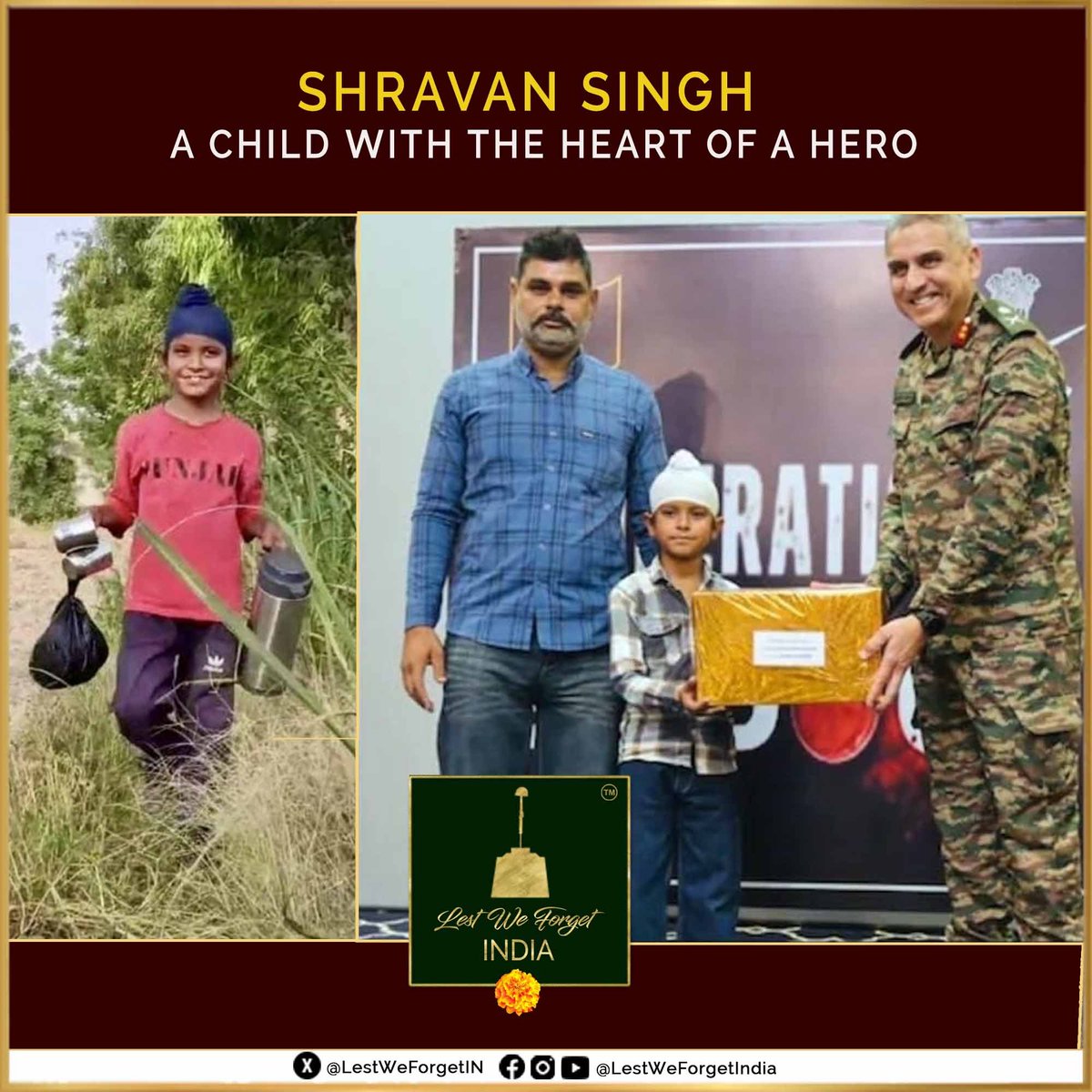 Not all Indian Braves wear uniforms. Some are 10 years old and carry courage in their hearts. 🇮🇳 

Meet Shravan Singh, the youngest civil warrior from Tara Wali, a border village in Ferozepur. Just 10, Shravan stood tall in spirit and service during #OpSindoor   

He wasn’t