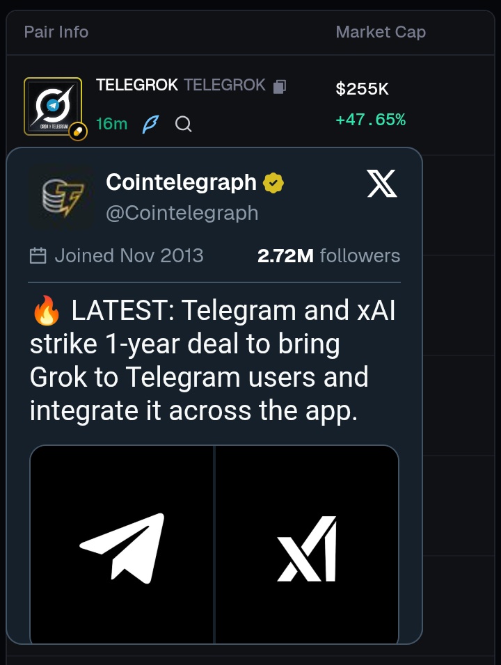 FADEx_Crypto's tweet photo. #TELEGROK ...
Nice runner.. https://t.co/Frccb3s9Ca