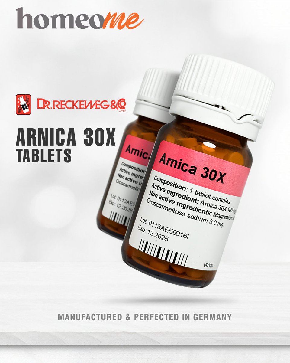 HomeoMe's tweet photo. 💊 Dr. Reckeweg Arnica 30X – 200 Tablets
A trusted homoeopathic remedy for muscle pain, stiffness, swelling from injuries, and discolouration from bruising.

📌 Consult a licensed homoeopathic doctor for personalised advice.

#Homeopathy #HomeoMe #HomeopathyUAE #Arnica #Reckeweg https://t.co/ztSfhRGFmU
