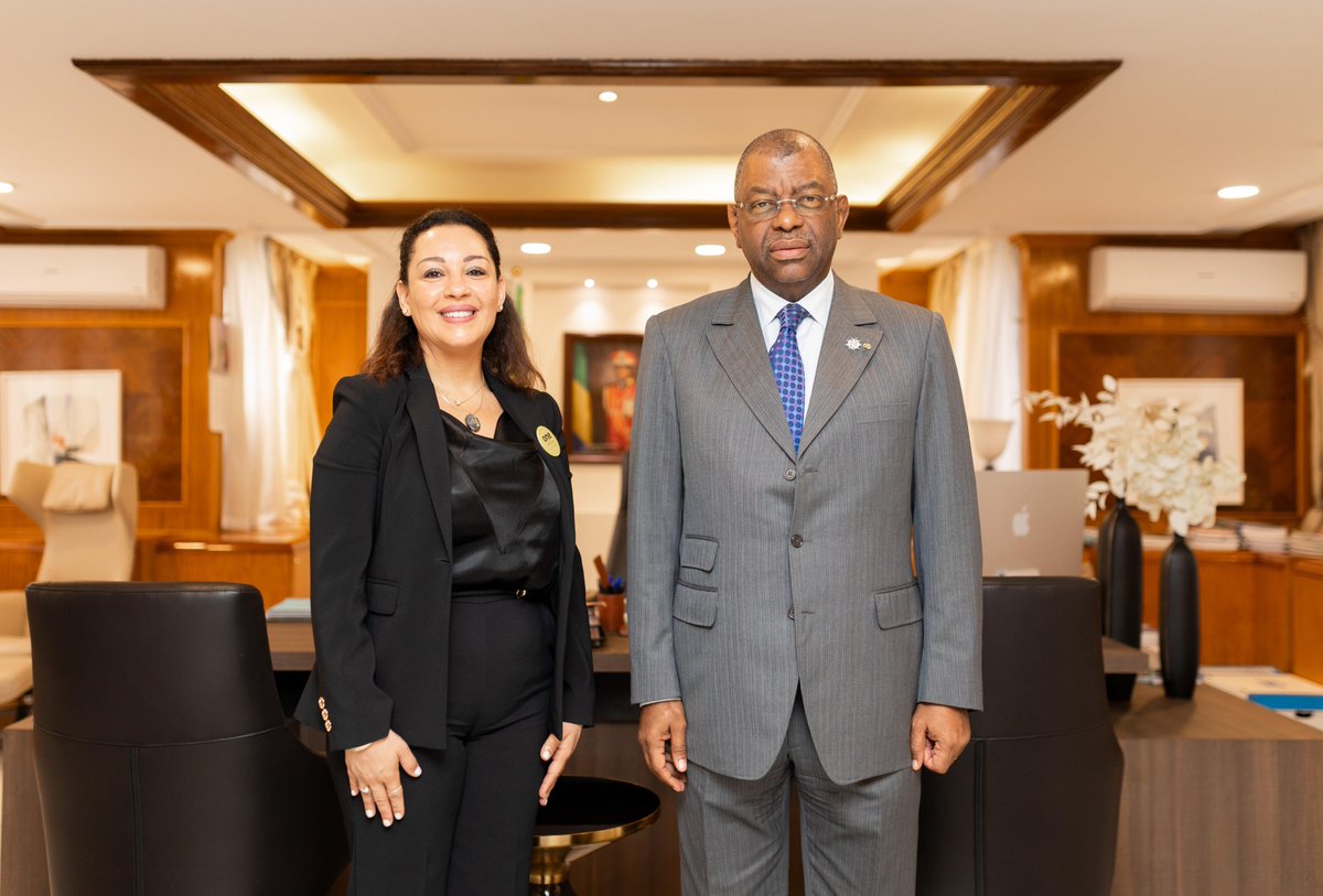 📍Le 27 mai, le VPG A. Barro Chambrier a reçu Hind Sidqui (One Africa Forums CEO) pour une invitation au #AfricaSpainSummit, du 6 au 8 juillet à Madrid 🇪🇸.

Objectif : renforcer les liens 🇬🇦🤝🇪🇸 autour du développement, climat, environnement et infrastructures. #Gabon #Diplomatie
