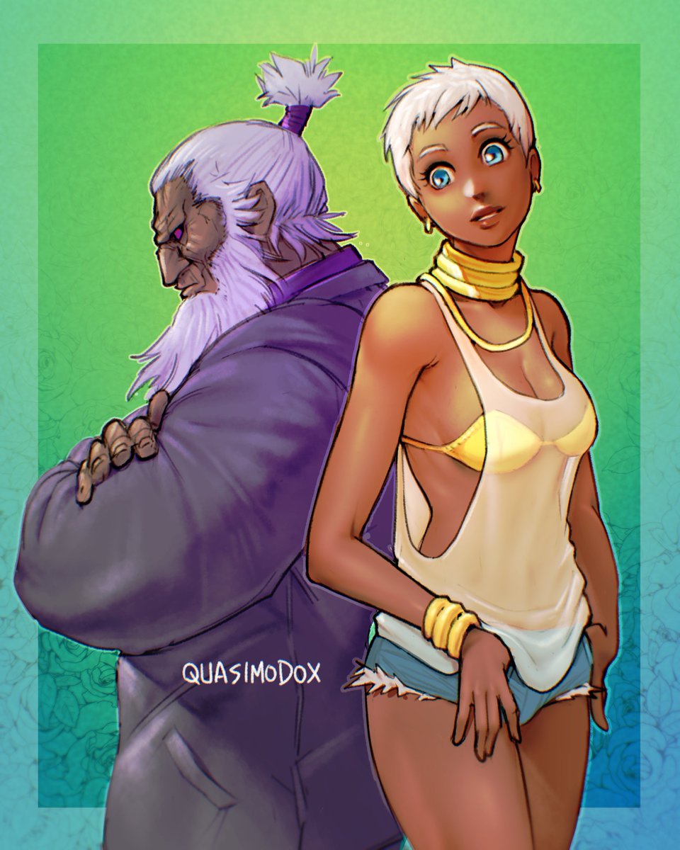 Quasimodox's tweet photo. Elena and Akuma with new fit https://t.co/F8ludc7vz6