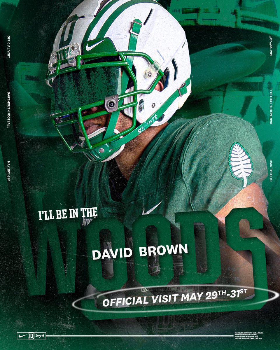 David Brown III (@davidbrown3rd) on Twitter photo I will be at Dartmouth this weekend!! <a href="/CoachBracken/">Kevin Bracken</a> <a href="/coachmcthompson/">Mitchell Thompson</a> <a href="/Coach_McCorkle/">Sammy McCorkle</a> <a href="/CoachMJohnson21/">Mike Johnson</a> <a href="/davidbrown2nd/">Coach David Brown II</a> I will be at Dartmouth this weekend!! <a href="/CoachBracken/">Kevin Bracken</a> <a href="/coachmcthompson/">Mitchell Thompson</a> <a href="/Coach_McCorkle/">Sammy McCorkle</a> <a href="/CoachMJohnson21/">Mike Johnson</a> <a href="/davidbrown2nd/">Coach David Brown II</a>