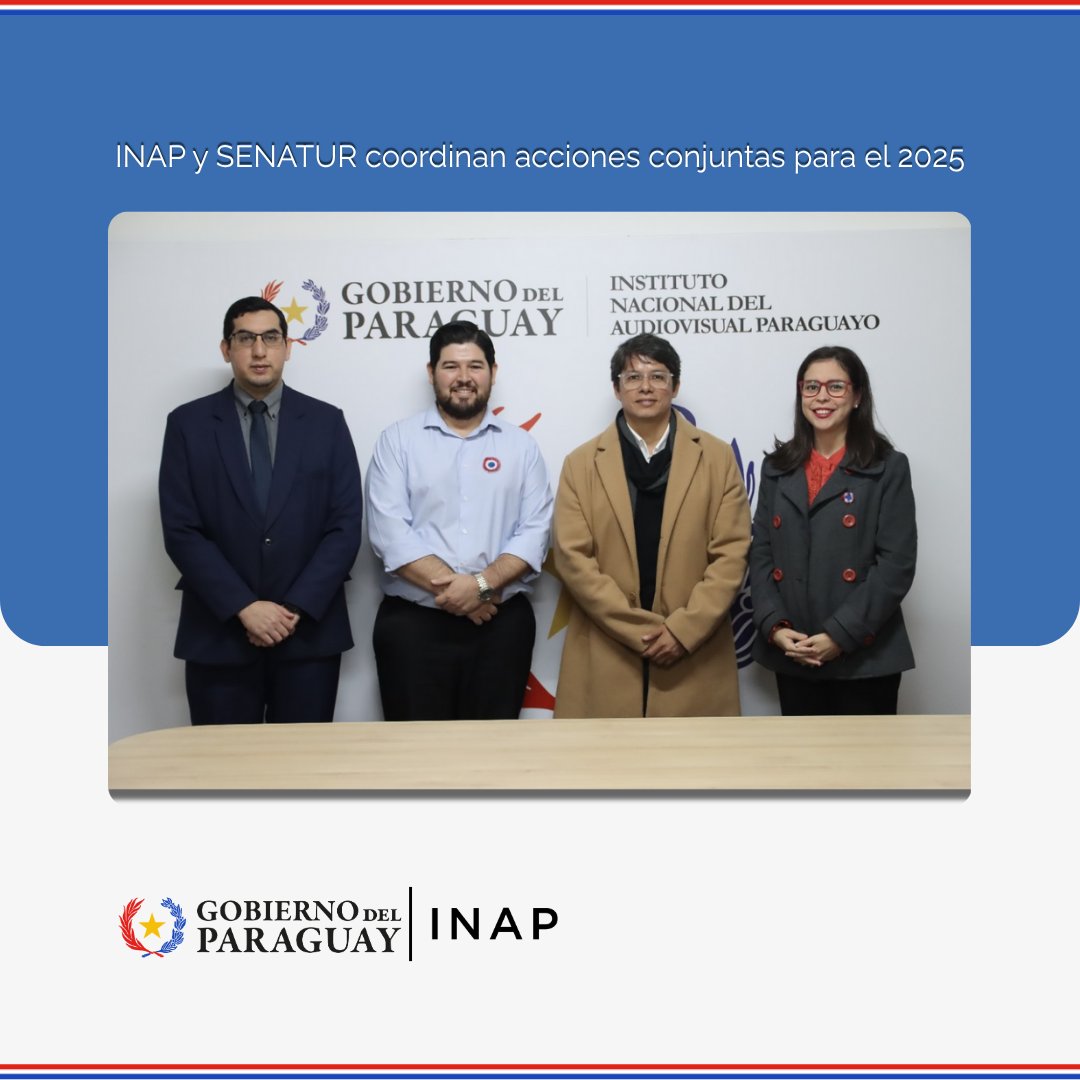 El Instituto Nacional del Audiovisual Paraguayo (INAP) y la <a href="/Senatur_Py/">SENATUR</a> avanzan en la planificación de iniciativas conjuntas para lo que resta del año.

Leé más en instagram.com/p/DKM9ykZt6jc/

#INAP #Senatur #Audiovisual #Paraguay