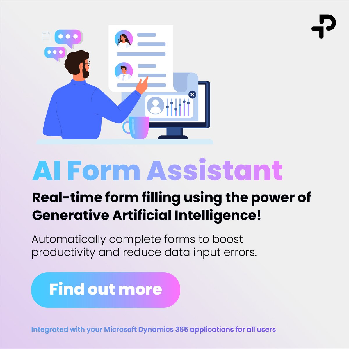 🤖 #AIFormAssistant saves time, reduces data input errors and is already integrated with your Microsoft Dynamics 365 apps.
🔗Find out more and ask for a demo: okt.to/zuwk3P 
#AI #genai #AIApplications #data #automation