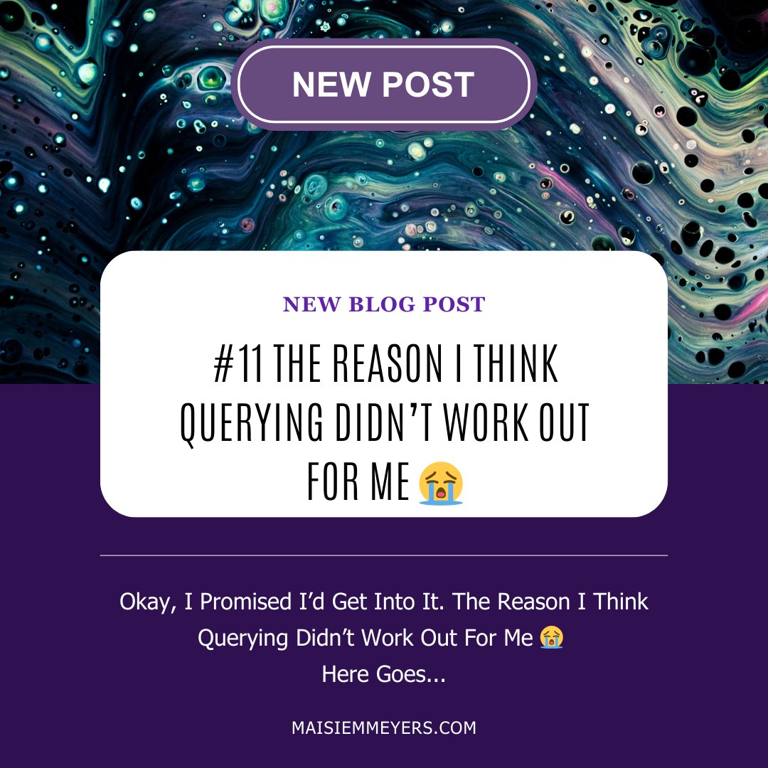 inkwellmaisie's tweet photo. New Blog Post: #11 The Reason I Think #Querying Didn’t Work Out For Me 😭
Okay, I Promised I’d Get Into It. Here Goes...
Did you have the same experience?? 👀
https://t.co/GU1TggDLrz
#QueryFail #WritingCommunity #SpoonieAuthor https://t.co/xjbuLMX4Vl