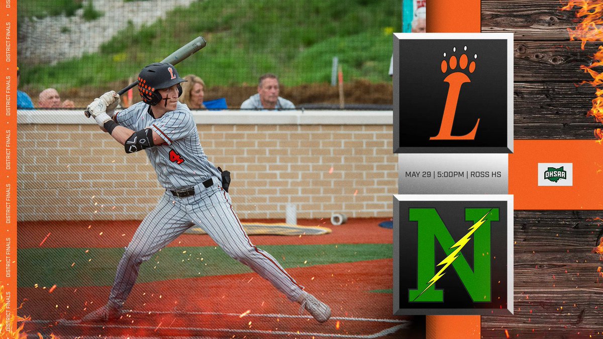 Jayson Bruce (@lhstigerad) on Twitter photo After yesterdayโs win, our Tigers Baseball team advances to the District Final vs Northmont. This game will be played at Ross HS @ 5 pm on Thursday. Go Tigers!!! <a href="/Loveland_AsstAD/">Shayne Lyons</a> <a href="/lovelandhsbase/">Loveland High School Baseball</a> <a href="/LovelandTigers/">Loveland Tigers</a> <a href="/LABTigers/">Loveland Athletic Boosters</a> After yesterdayโs win, our Tigers Baseball team advances to the District Final vs Northmont. This game will be played at Ross HS @ 5 pm on Thursday. Go Tigers!!! <a href="/Loveland_AsstAD/">Shayne Lyons</a> <a href="/lovelandhsbase/">Loveland High School Baseball</a> <a href="/LovelandTigers/">Loveland Tigers</a> <a href="/LABTigers/">Loveland Athletic Boosters</a>