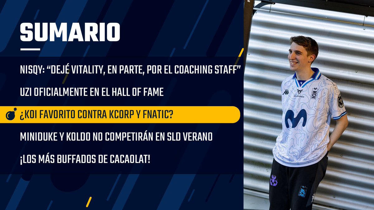 💣 Hoy también tenemos PROGRAMÓN con salseo de Nisqy, KOI contra KC y FNC y <a href="/MinidukeLoL/">Miniduke</a> de INVITADO

¡¡AAAAAAAAARRANCAMOS!! 👇

<a href="/DefNotJordi/">Jordi LMK</a> 
<a href="/NKharasu/">Kharasu</a> 
<a href="/ToadAmarillo/">LYON Toad</a>