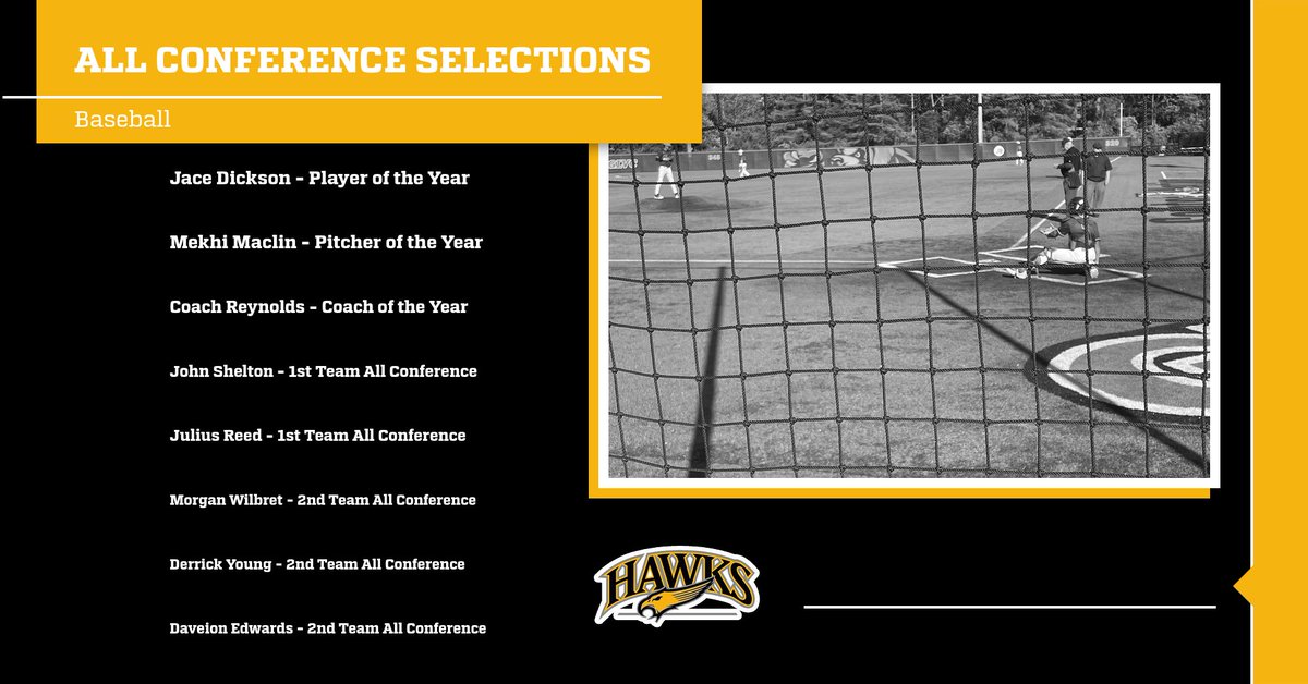 ⚾️ Congrats to our Baseball All-Conference selections! Proud of the hard work and hustle all season. 💪🖤💛 #HawkPride #AllConference #HazelwoodCentral