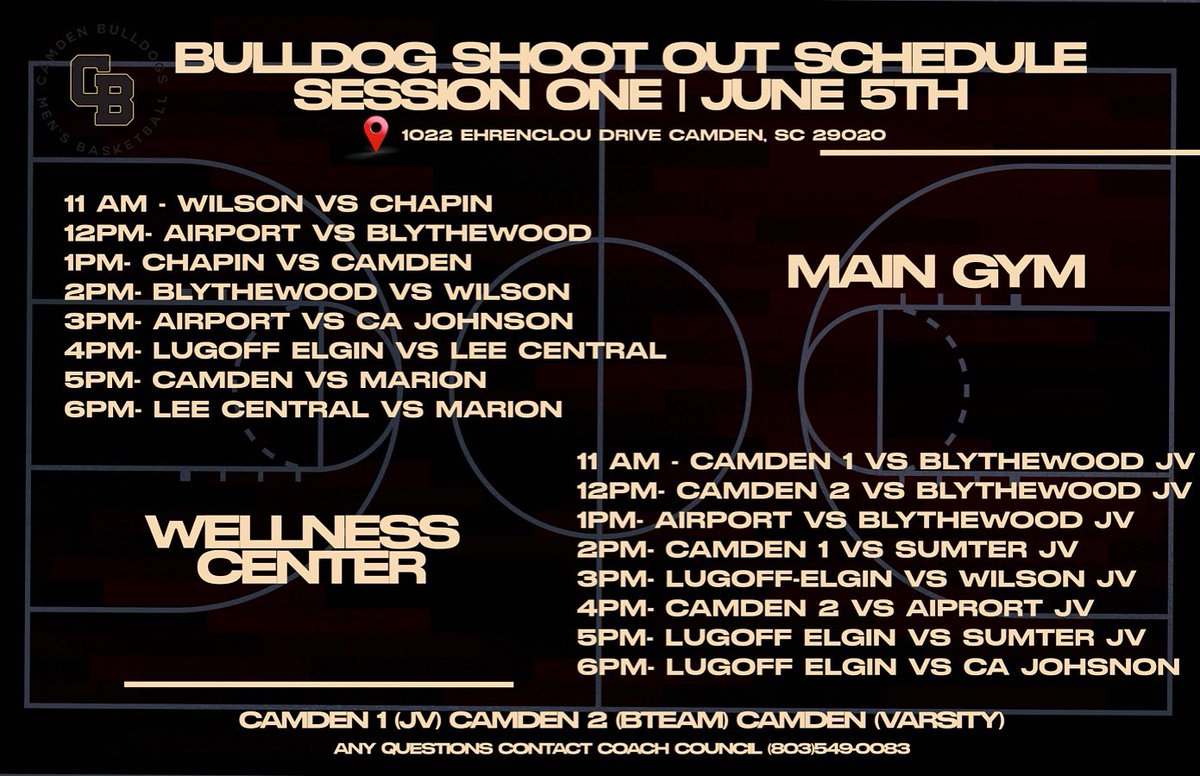 Camden hoops June 5th play date and fish fry, come out and watch some basketball!