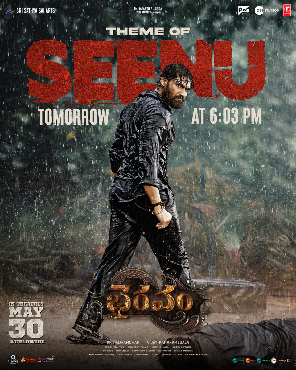 Bellamkonda Sreenivas (@bsaisreenivas) on Twitter photo Lethal and loyal 🔥❤🔥
#ThemeOfSeenu from #Bhairavam out tomorrow at 6.03 PM 💥💥
#BHAIRAVAM IN CINEMAS WORLDWIDE ON MAY 30th 🔱
🎟️ linktr.ee/BhairavamTicke…
<a href="/HeroManoj1/">Manoj Manchu🙏🏻❤️</a> <a href="/IamRohithNara/">Rohith Nara</a> <a href="/DirVijayK/">Vijay Kanakamedala</a> <a href="/AditiShankarofl/">Aditi Shankar</a> <a href="/anandhiactress/">Anandhi (kayal)</a> <a href="/DivyaPillaioffl/">Pillai Divya</a> <a href="/KKRadhamohan/">K.K.Radhamohan</a> <a href="/dophari/">Hari K Vedantam</a> Lethal and loyal 🔥❤🔥
#ThemeOfSeenu from #Bhairavam out tomorrow at 6.03 PM 💥💥
#BHAIRAVAM IN CINEMAS WORLDWIDE ON MAY 30th 🔱
🎟️ linktr.ee/BhairavamTicke…
<a href="/HeroManoj1/">Manoj Manchu🙏🏻❤️</a> <a href="/IamRohithNara/">Rohith Nara</a> <a href="/DirVijayK/">Vijay Kanakamedala</a> <a href="/AditiShankarofl/">Aditi Shankar</a> <a href="/anandhiactress/">Anandhi (kayal)</a> <a href="/DivyaPillaioffl/">Pillai Divya</a> <a href="/KKRadhamohan/">K.K.Radhamohan</a> <a href="/dophari/">Hari K Vedantam</a>