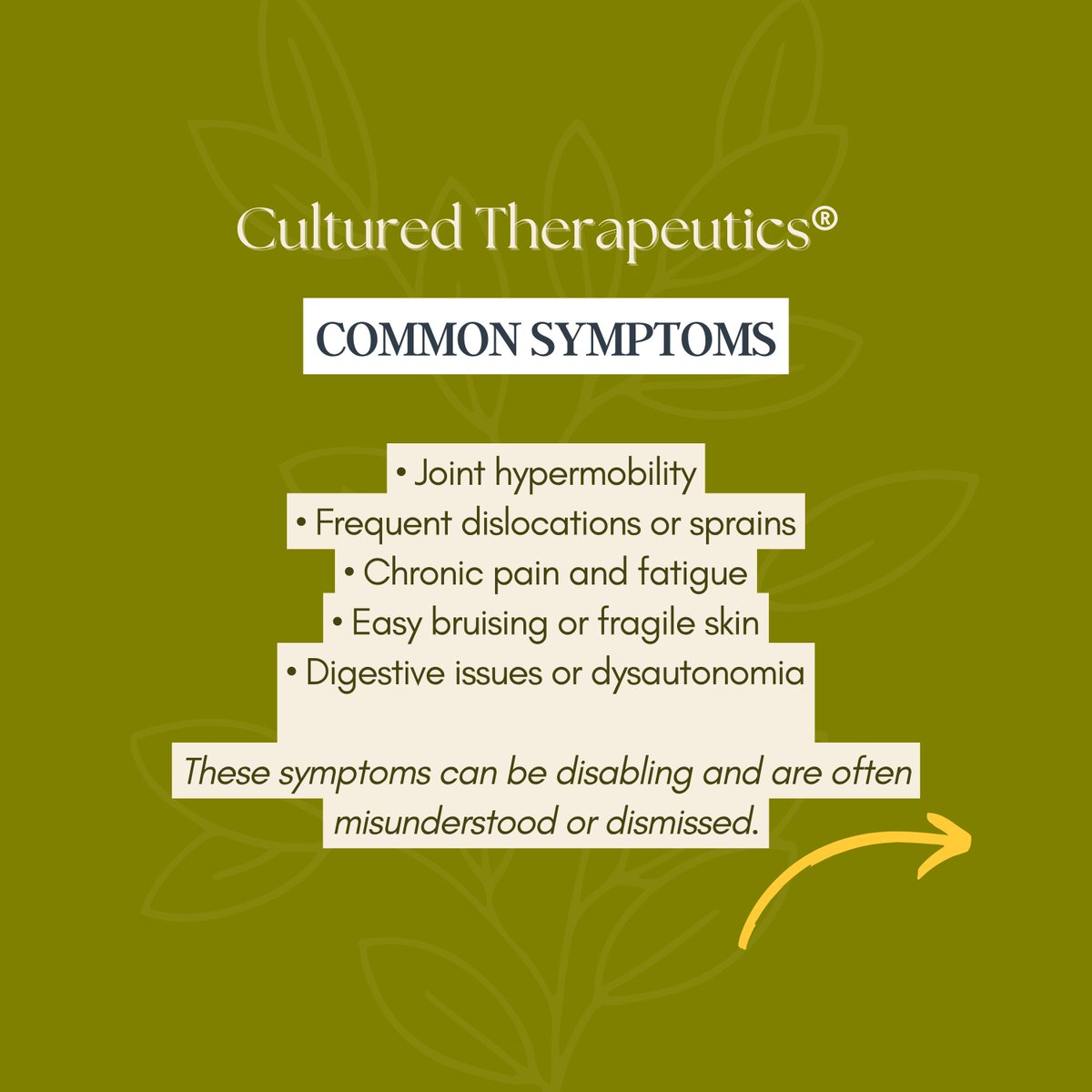CulturedDMV's tweet image. Many with Ehlers-Danlos Syndromes (EDS) or Hypermobility Spectrum Disorders (HSD) live with daily chronic pain.
Specialized care, including ketamine therapy, can offer relief.
Let’s raise awareness this month.

#EDSawareness #HSDMonth #ChronicPain #KetamineCare #PainSpecialist
