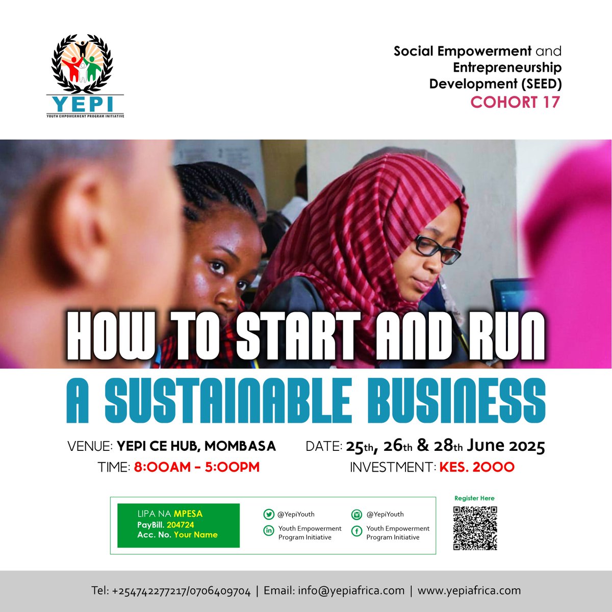 Excited to announce our #YEPISEED Program Cohort 17. This 3-day, immersive learning experience, will help youth to develop practical and transferable skills and competencies which entrepreneurs need in their businesses and in their personal lives. Register forms.gle/br4WjADGeoN7CB…