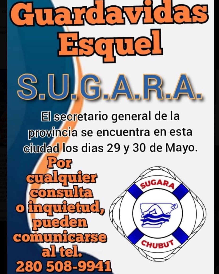 Llamado a los colegas #Guardavidas de #Esquel, #Trevelin, #LagoPuelo, #ElBolsón y localidades aledañas.
Estaremos presentes para charlar y evacuar inquietudes respecto a nuestra actividad.
Los esperamos.