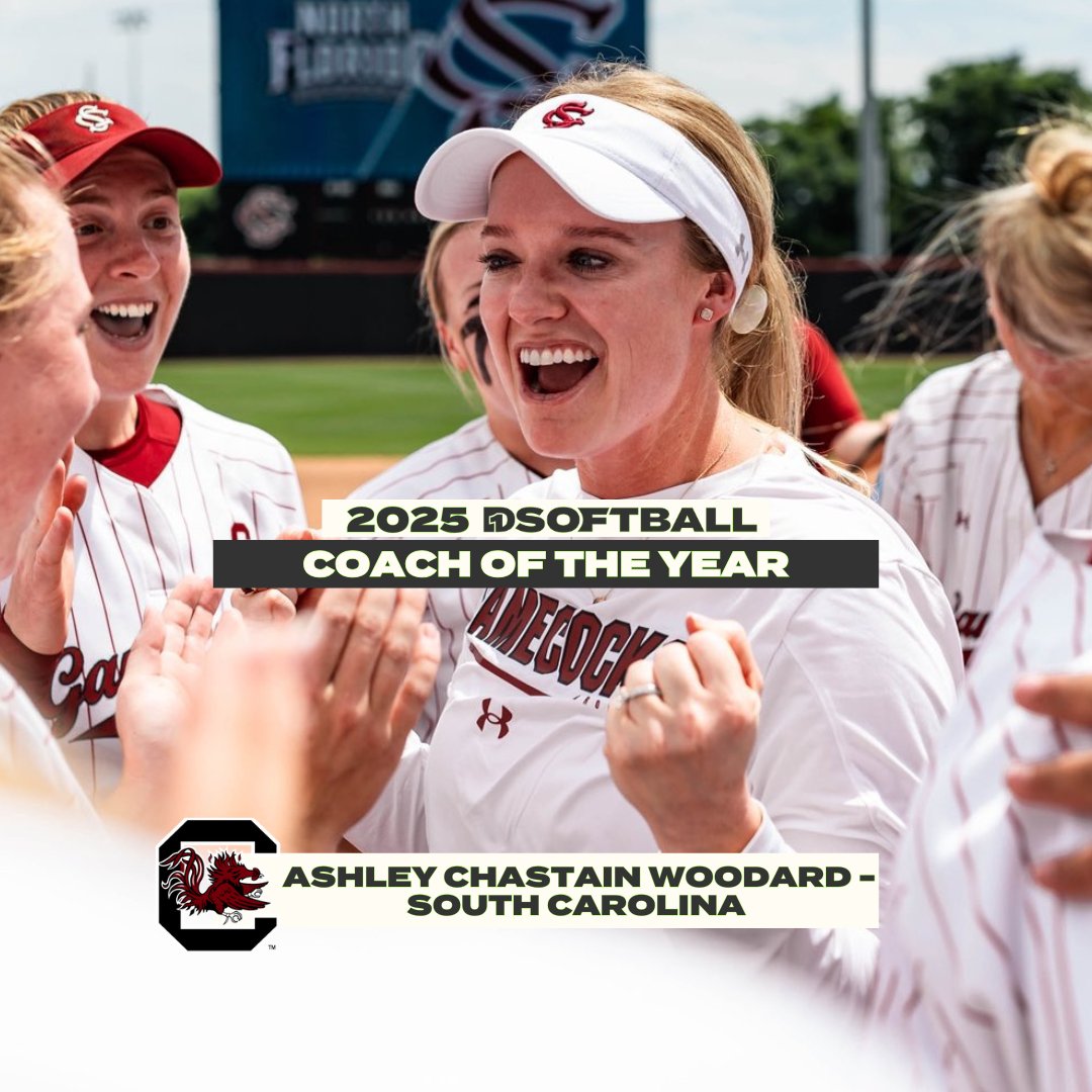 Coach of the Year: Ashley Chastain Woodard

Taking the reins at her alma mater, Chastain took a team predicted to finish last in the SEC and led them to a top-8 national seed in the NCAA tournament.

🔗 d1softball.com/2025-d1softbal…