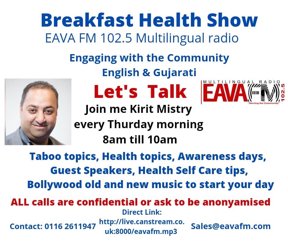KiritmistryFRSA (@kmistryuk) on Twitter photo Looking forward to having <a href="/DrJMinhas/">Jatinder Minhas</a> on my #healthbreakfast-show from 08-30am to 9-30am
on <a href="/eavafm/">EAVA FM 102.5</a> as it’s #StrokeAwarenessMonth <a href="/TheStrokeAssoc/">Stroke Association</a>
If you have any questions you dr you can what’s app me on 07940516666 Looking forward to having <a href="/DrJMinhas/">Jatinder Minhas</a> on my #healthbreakfast-show from 08-30am to 9-30am
on <a href="/eavafm/">EAVA FM 102.5</a> as it’s #StrokeAwarenessMonth <a href="/TheStrokeAssoc/">Stroke Association</a>
If you have any questions you dr you can what’s app me on 07940516666