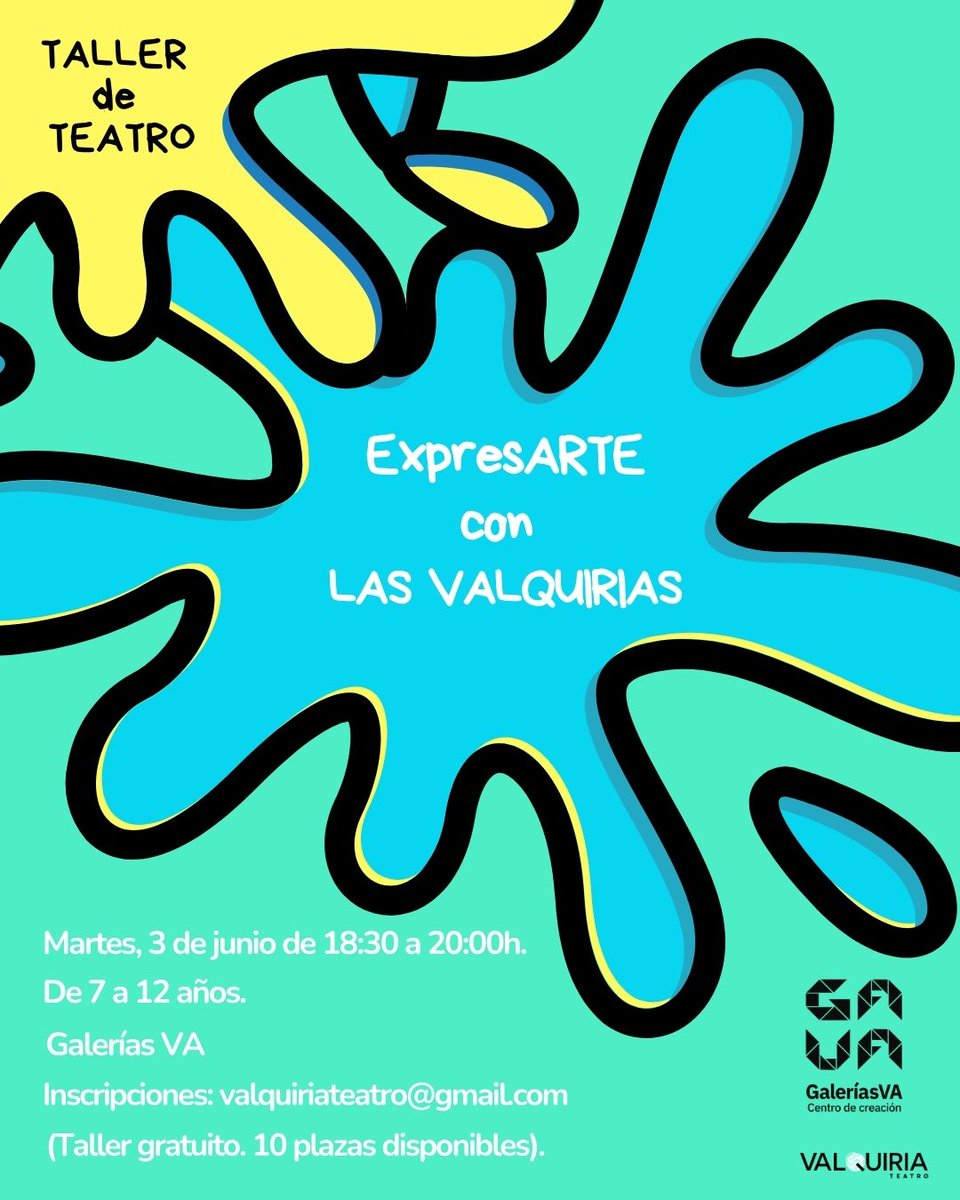 ¡Junio llega lleno de experiencias en GaleríasVA!

No te pierdas nuestros próximos talleres:

🎭 ExpresARTE con Las Valquirias
🗣️ HABLA. CONECTA. COMUNICA.
🎬 Encuentros escénicos con <a href="/ESISV/">ACEIMAR Escuela Superior de Imagen y Sonido</a> 

📩 Inscripciones: valquiriateatro@gmail.com
🔗 Más info: creart2-eu.org