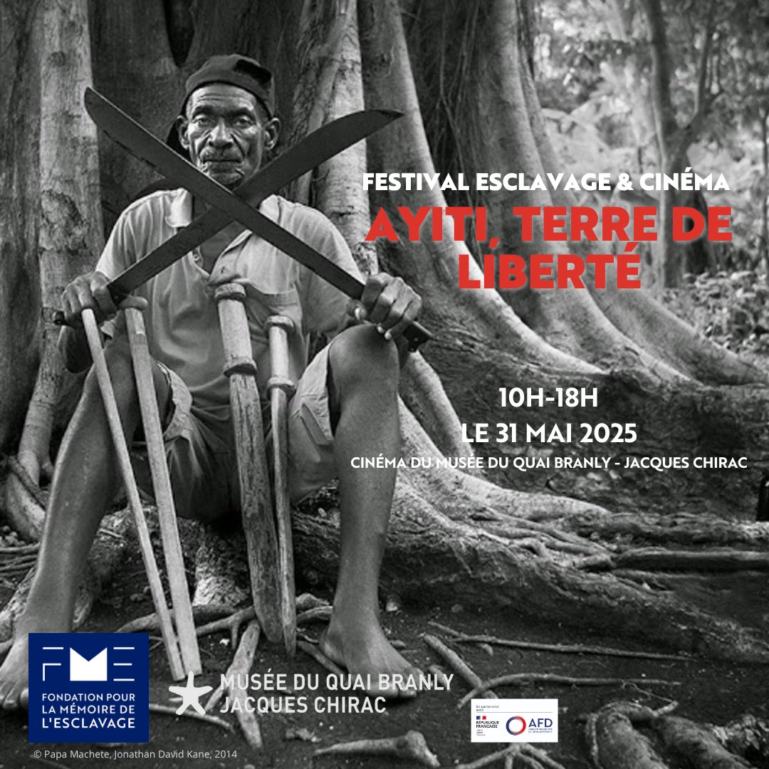 Fondation pour la mémoire de l'esclavage (@fondation_me) on Twitter photo Ce samedi, 31 mai 2025, le cinéma du <a href="/quaibranly/">musée du quai Branly - Jacques Chirac</a> accueille, en partenariat avec la FME, l'édition 2025 de son festival Esclavage & Cinéma sur le thème : « Ayiti, terre de liberté »
📍Cinéma du <a href="/quaibranly/">musée du quai Branly - Jacques Chirac</a>
📅31/05
🕦10h-18h
🎟️Gratuit
Avec le soutien de l'<a href="/AFD_France/">Agence Française de #Développement (AFD) 🇫🇷 🇪🇺</a> 1/2 Ce samedi, 31 mai 2025, le cinéma du <a href="/quaibranly/">musée du quai Branly - Jacques Chirac</a> accueille, en partenariat avec la FME, l'édition 2025 de son festival Esclavage & Cinéma sur le thème : « Ayiti, terre de liberté »
📍Cinéma du <a href="/quaibranly/">musée du quai Branly - Jacques Chirac</a>
📅31/05
🕦10h-18h
🎟️Gratuit
Avec le soutien de l'<a href="/AFD_France/">Agence Française de #Développement (AFD) 🇫🇷 🇪🇺</a> 1/2