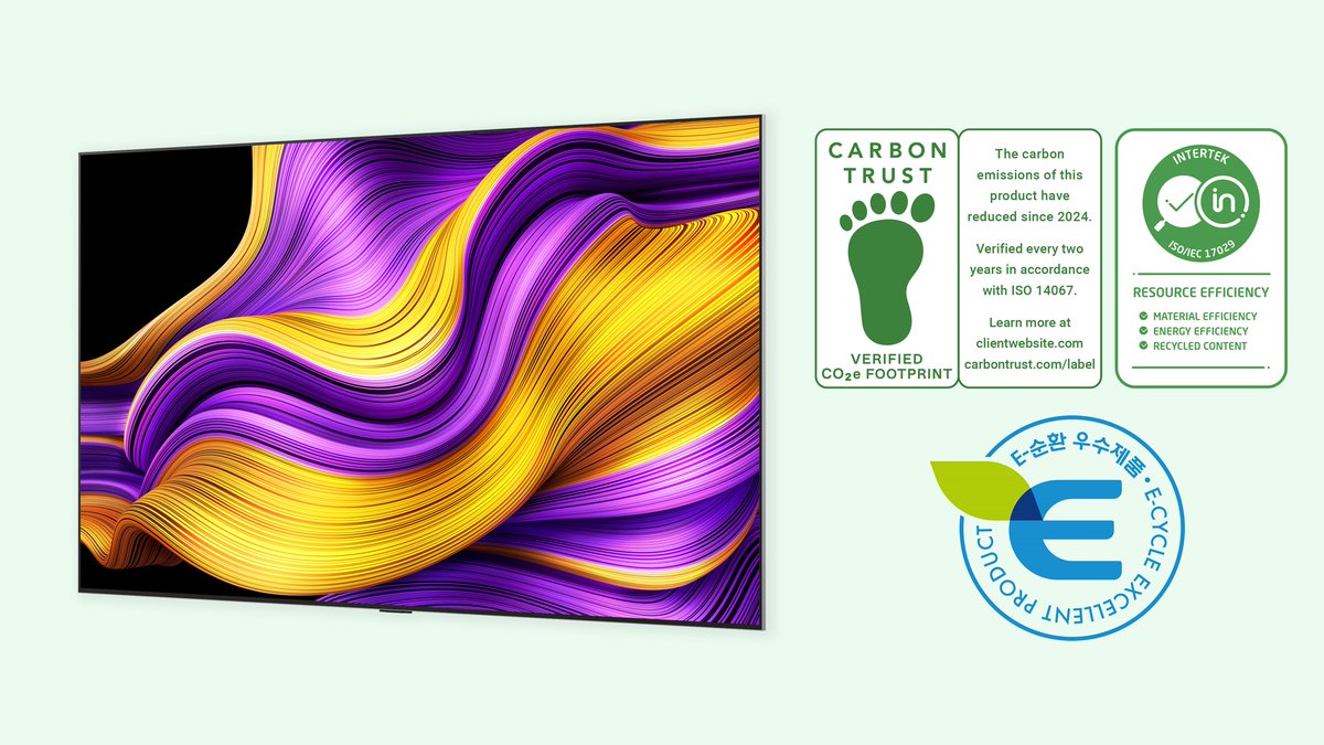 LG ha recibido certificaciones ecológicas internacionales por sus televisores OLED 2025, reconociendo su diseño sostenible y la reducción de su huella de carbono. 
lge.ai/6016NFysq