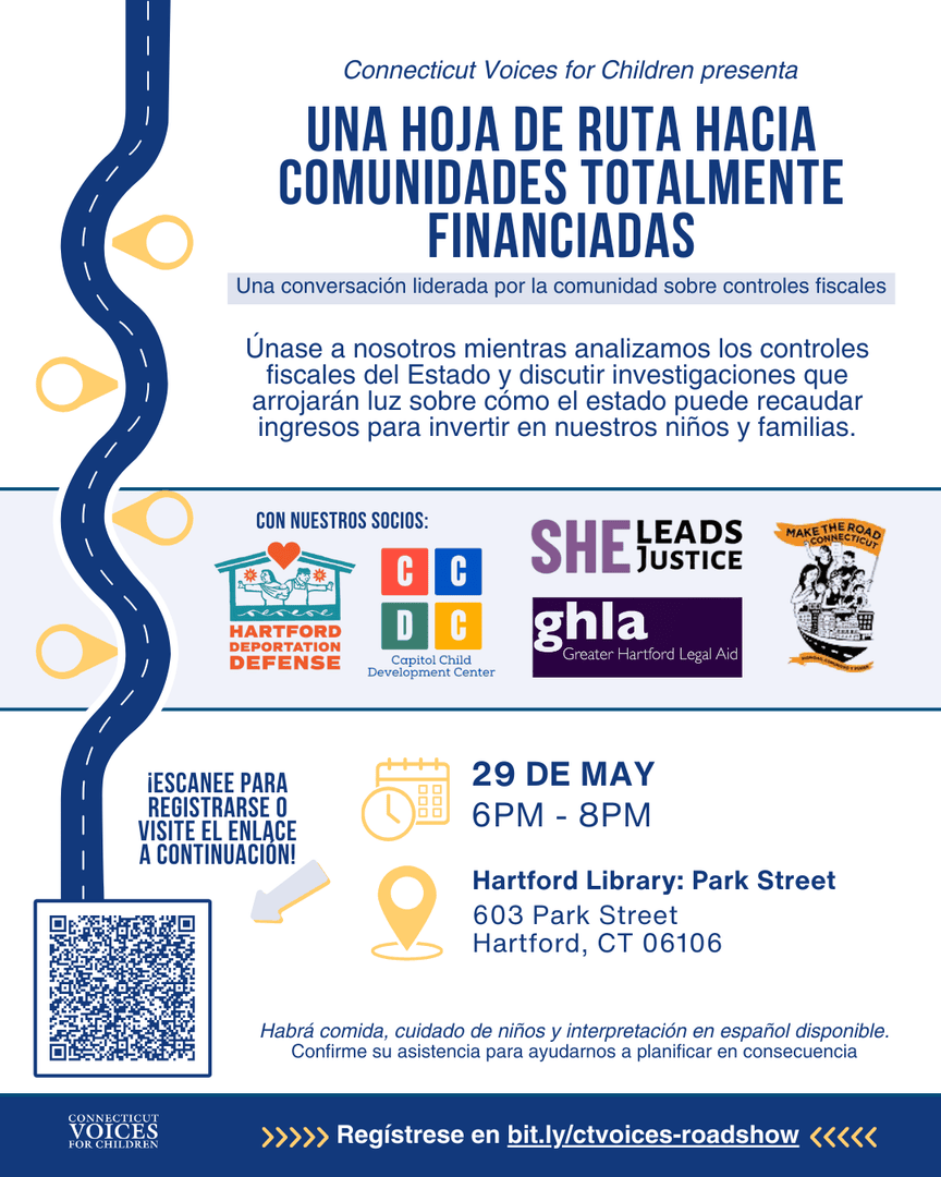 Tomorrow in #Hartford:

Join us for a community conversation about the future of Connecticut’s budget &amp; the barriers standing in the way of progress.

📝 RSVP: bit.ly/ctvoices-roads…
#CTVoicesRoadshow #PoliciesForThePeople