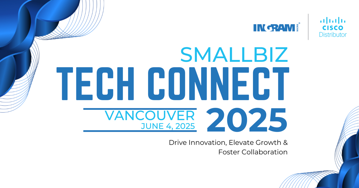 Join Cisco &amp; Ingram Micro in Vancouver on June 4th for our Small Biz Tech Connect event. As technology rapidly evolves, staying ahead is essential — and this event will equip you with the insights and tools to do just that.

Reserve your spot today. bit.ly/43yj2Dz