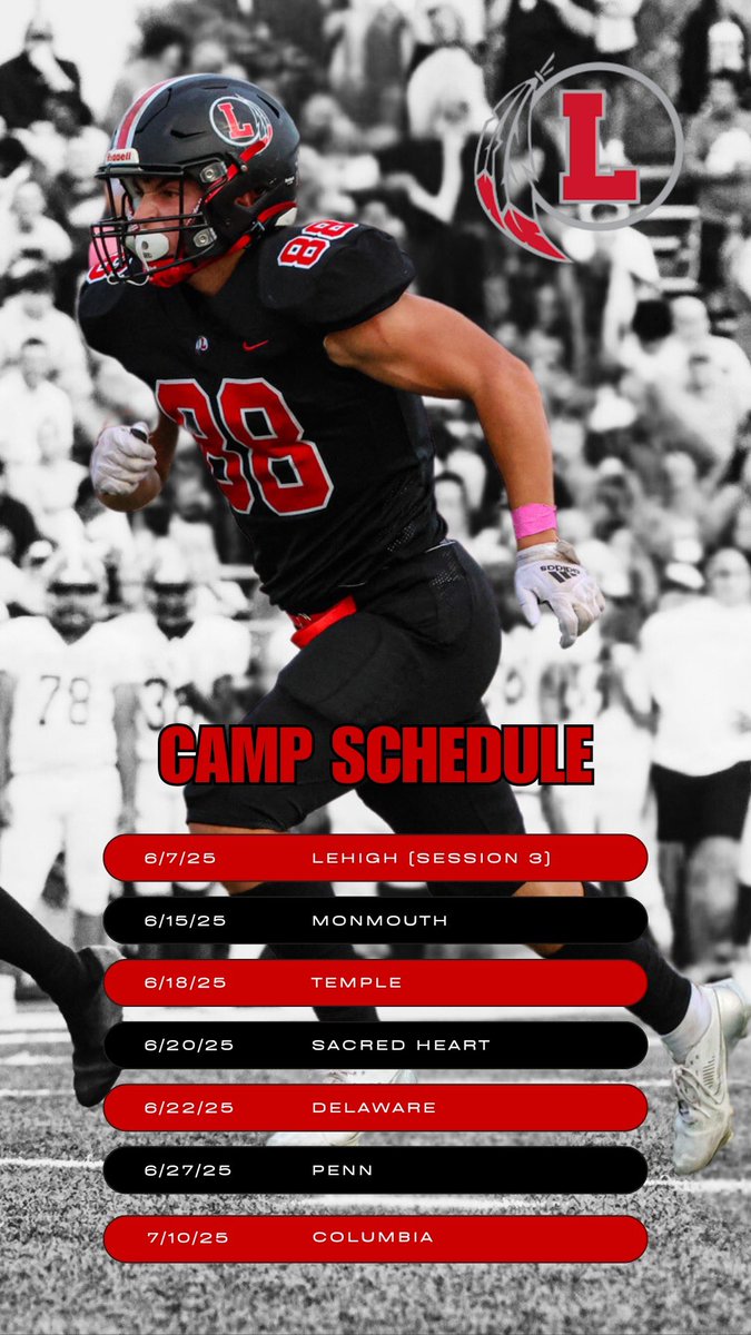 Connor Hepperlen (@hepperlenconnor) on Twitter photo 2025 Camp Schedule!
6’4 225lbs Class of 2026 TE/LB
1st Team All County, 1st Team All Conference
<a href="/Coach_Kreider/">Matt Kreider</a> <a href="/LenapePrideClub/">Lenape Football Pride Club</a> <a href="/LenapeFootball/">Lenape Football</a> 2025 Camp Schedule!
6’4 225lbs Class of 2026 TE/LB
1st Team All County, 1st Team All Conference
<a href="/Coach_Kreider/">Matt Kreider</a> <a href="/LenapePrideClub/">Lenape Football Pride Club</a> <a href="/LenapeFootball/">Lenape Football</a>