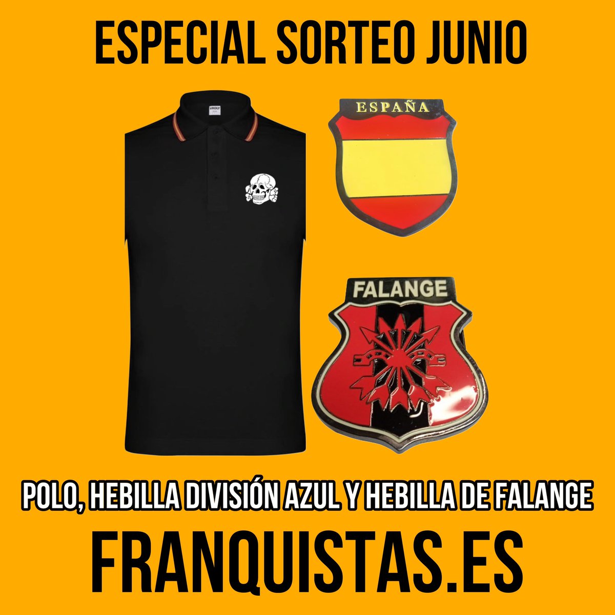 Sorteamos algunas de las novedades que hemos añadido en franquistas.es 🇪🇸

⚠️Especial sorteo de junio⚠️

1.Ser seguidor 

2. RT 

✅ Ganador 5 de junio 

Suerte para todos y ¡Arriba 🇪🇸!