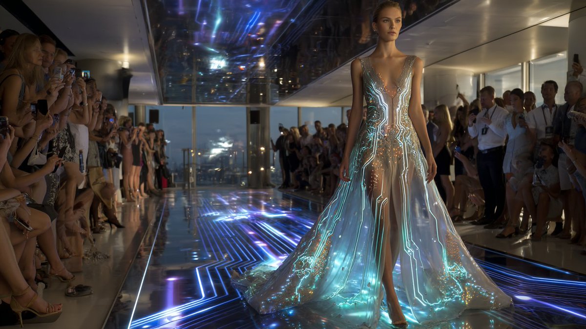 Synth_Cyborg's tweet image. She didn’t walk the runway—she activated it.

#TechCouture #NeonElegance #FutureFashion #SpaceArt