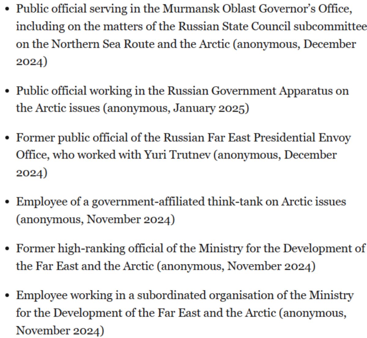 To map this landscape, I interviewed several current and former Russian officials, mostly from the “civilian bloc” led by Deputy PM Yuri Trutnev. Many expressed alarm at the 2024 rise of Patrushev’s influence - a “Patrushevisation” of the Arctic, as <a href="/veloshum/">Shumanov Ilia</a> put it earlier.